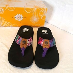 Yellow Box Falit Purple sandle/flip flops.